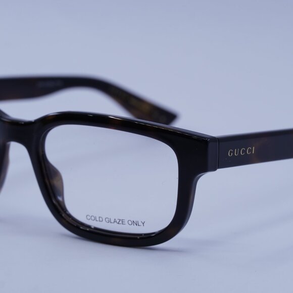 Gucci GG1584O 002 Eyeglasses Dark Havana 53mm Square Frame - Picture 8 of 10